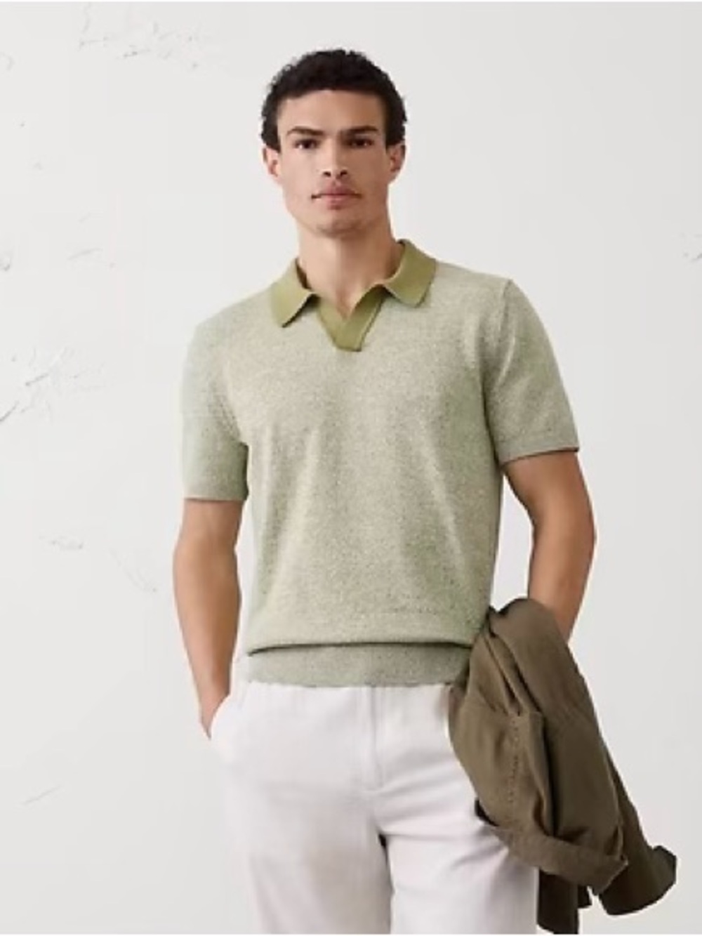 BR Johnny Collar Marled Sweater Polo